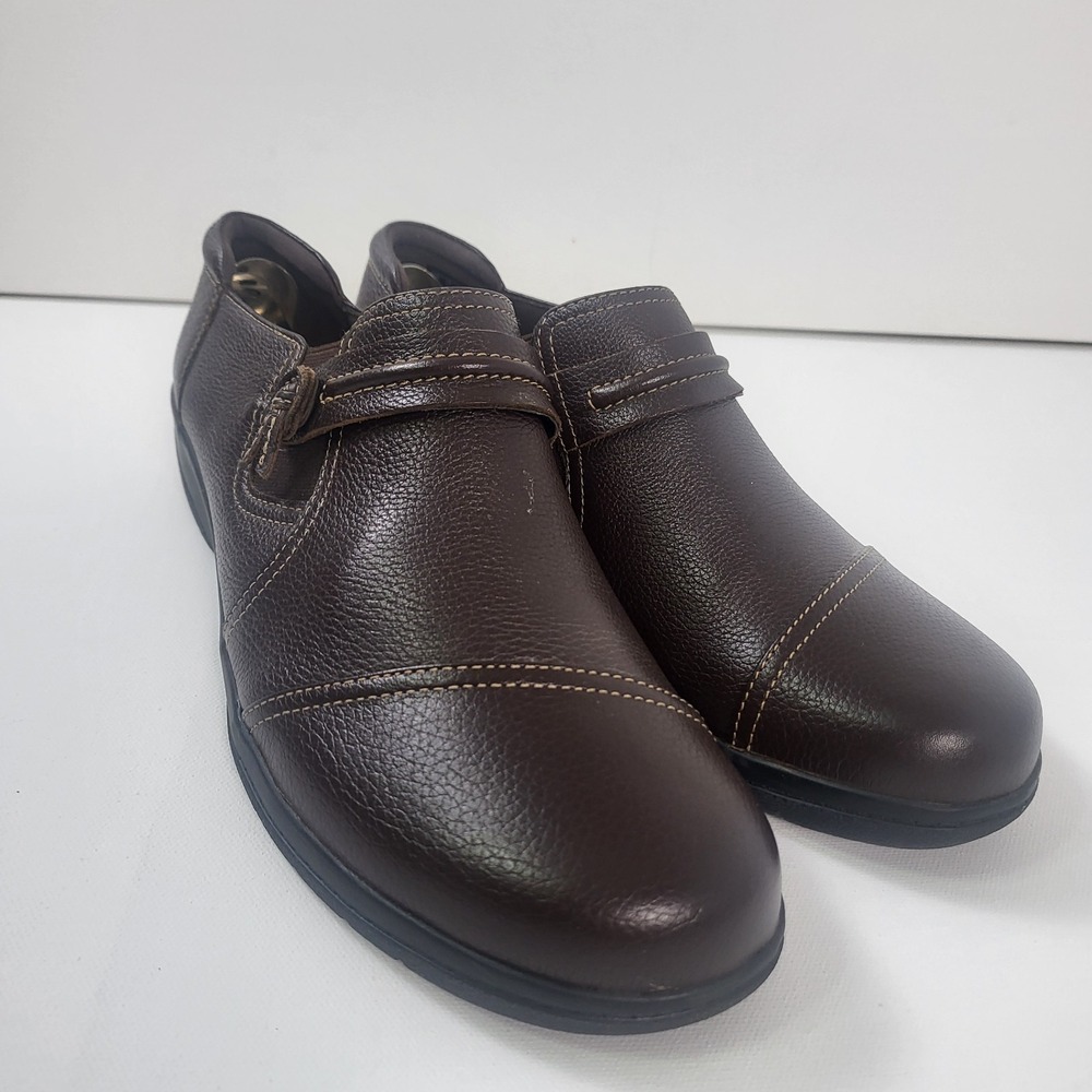 Clarks Cheyn Madi Slip On Loafer Brown Tumbled Leather Womens 11 M Career Office